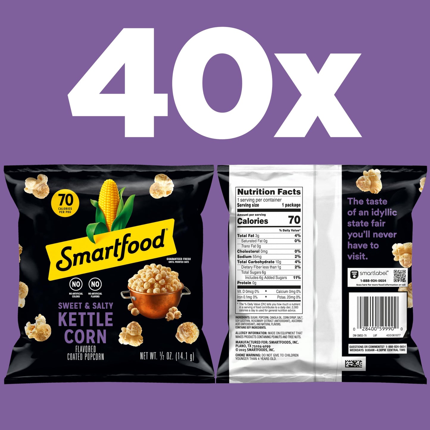 Smartfood Popcorn, White Cheddar, 1 Ounce (Pack of 64)