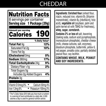 Austin Cheddar Cheese Flavored Sandwich Crackers, Lunch Snacks (12 Trays, 96 Packs)