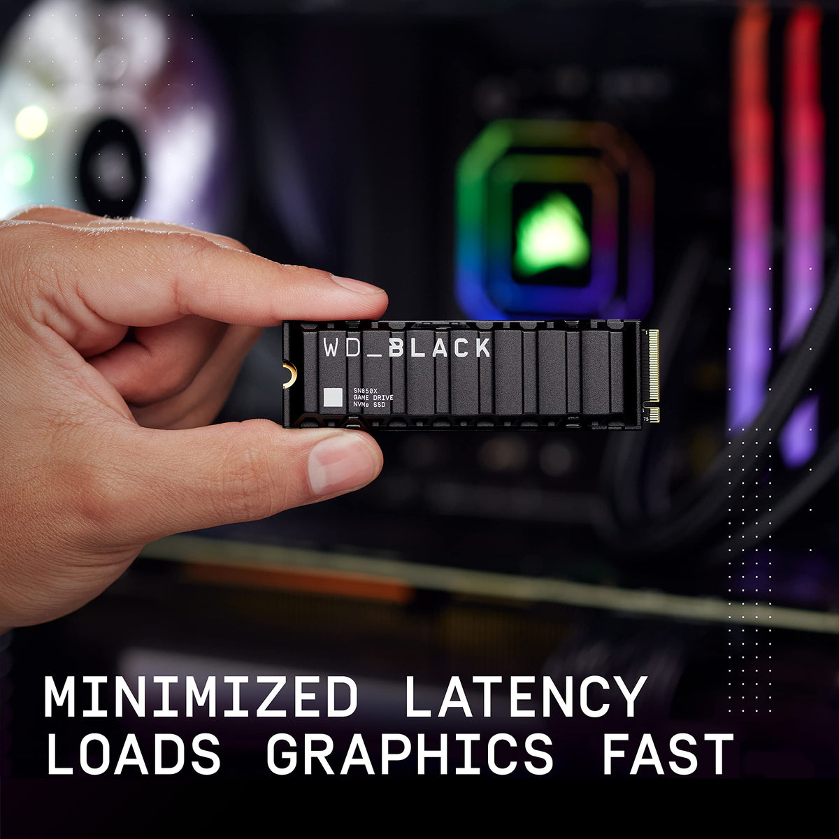 WD_BLACK SN850X 1TB NVMe SSD - M.2 2280, Up to 7,300 MB/s Read speeds, Up to 6,300 MB/s write speeds, Gaming Expansion, High Performance Internal Solid State Drive - WDS100T2X0E