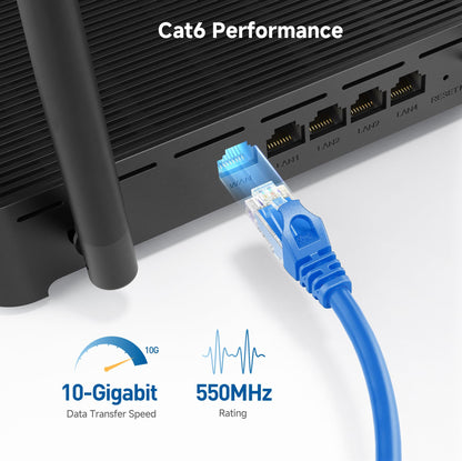 Cable Matters 10Gbps Snagless Cat 6 Ethernet Cable - 25ft, Cat 6 Cable, Cat6 Cord, Ethernet Cord, Black