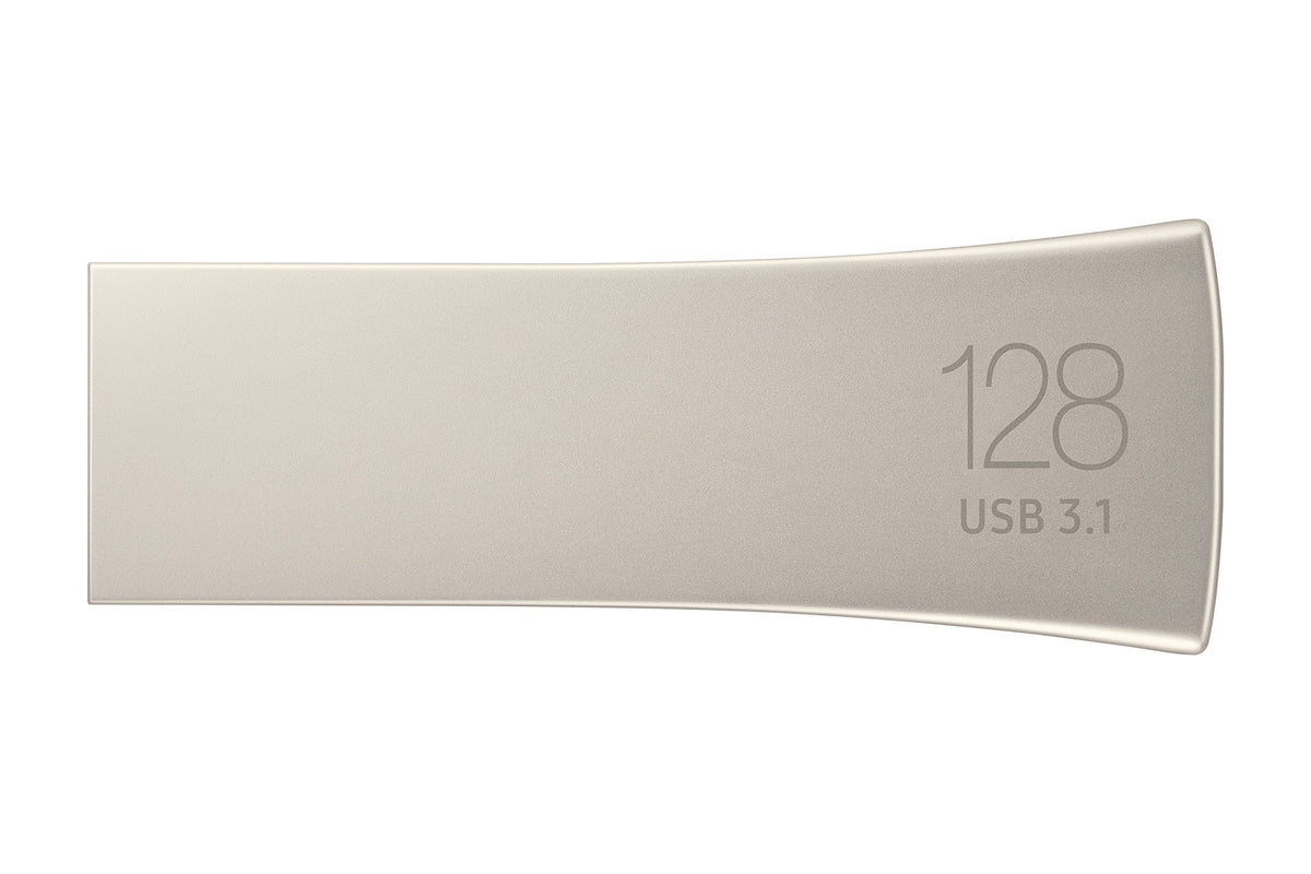 SAMSUNG BAR Plus 3.1 USB Flash Drive, 128GB, 400MB/s, Rugged Metal Casing, Storage Expansion for Photos, Videos, Music, Files, MUF-128BE4/AM, Titan Grey