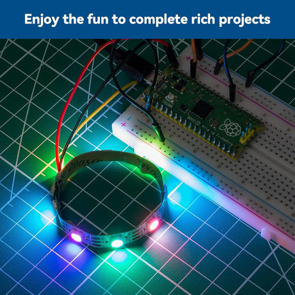 SunFounder Starter Kit for Raspberry Pi Pico with 40 Projects Online Tutorials, MicroPython C Piper Make Code, One-Stop Learning Electronics and Programming for Raspberry Pi Arduino Beginners Experts