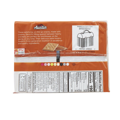 Austin Peanut Butter On Toasty Sandwich Crackers, Lunch Snacks, 11oz Tray (8 Packs)
