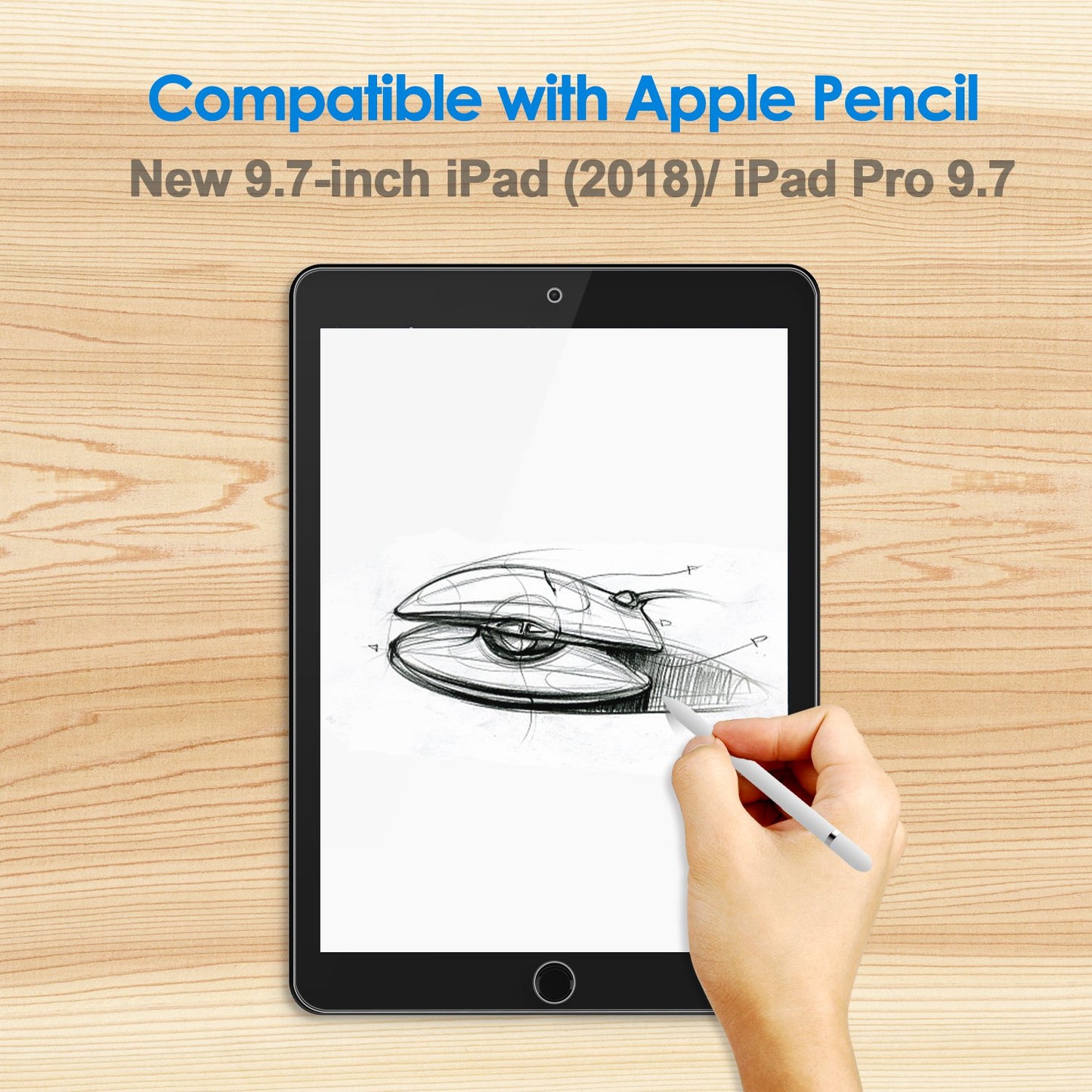 JETech Screen Protector for iPad (10.2-Inch, 2021/2020/2019 Model, 9/8/7 Generation), Tempered Glass Film, 1-Pack