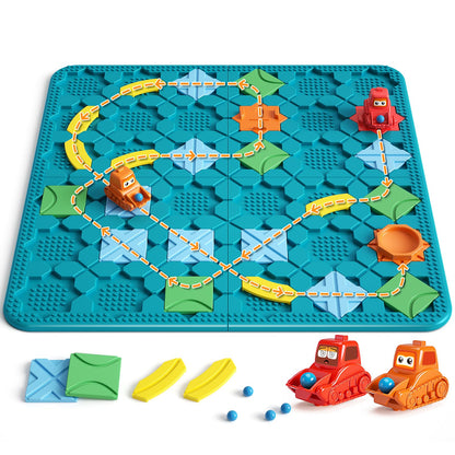 Brain Stem Activity Logic Kits, Board Teaser Games & Puzzles Toys with 200+ Challenges, 4 Difficulty Levels for Kids Ages 3-10, Educational Learning Maze Games for Toddlers