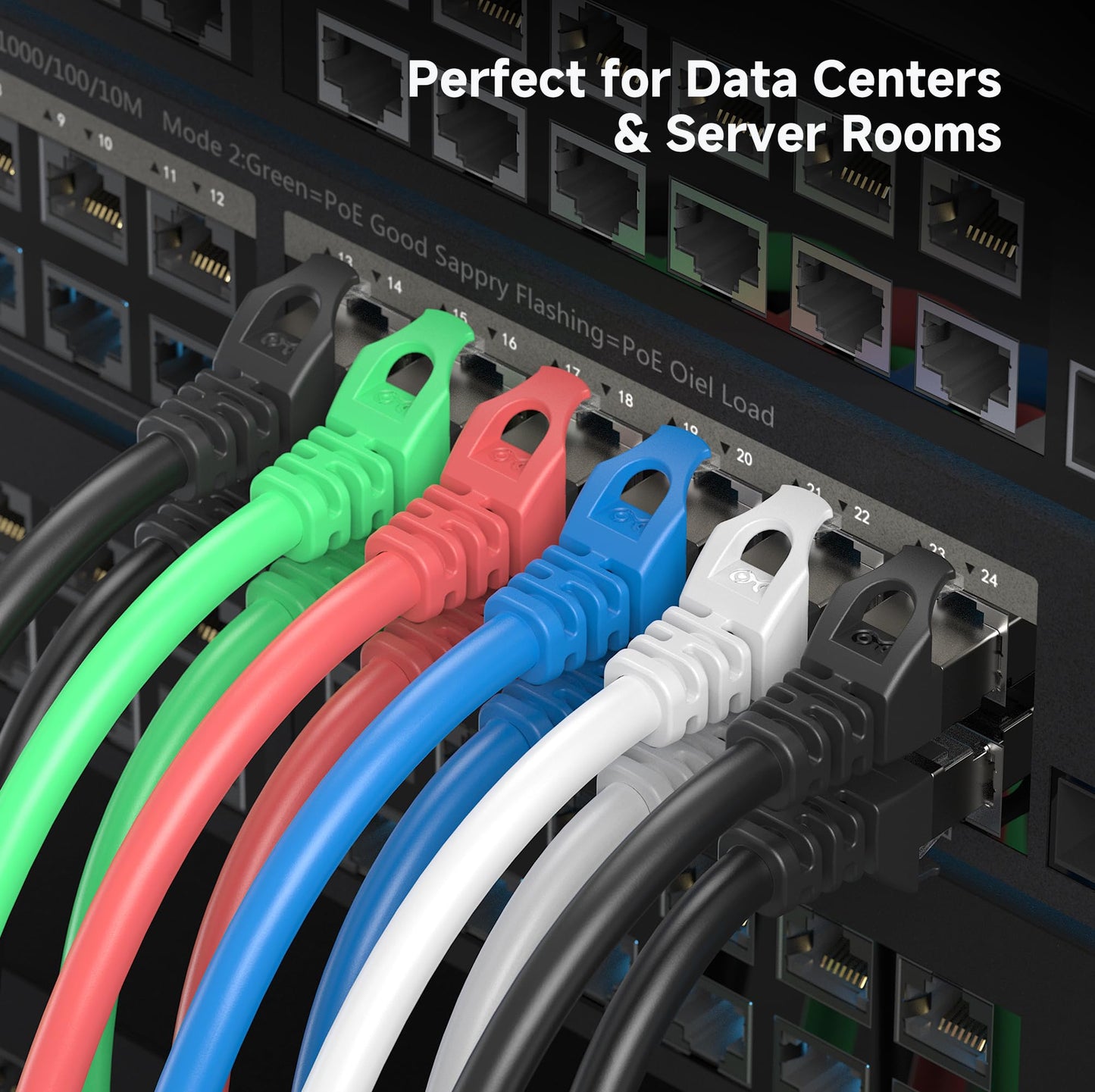 Cable Matters 10Gbps Snagless Shielded Cat 6A Ethernet Cable - 50ft, Cat 6A Cable, Cat6A Cord, Ethernet Cord, Black