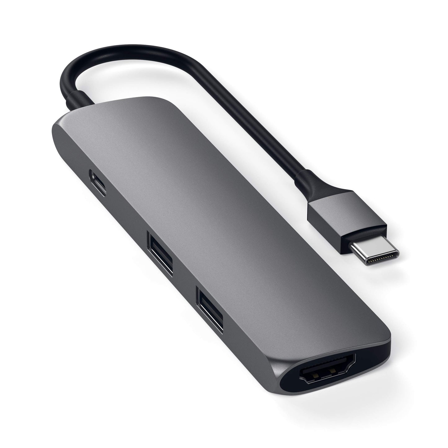Satechi USB C Hub Multiport Adapter, USB C Docking Station with 4K HDMI, 60W USB C PD Charging, 2 USB-A, for MacBook Pro/Air M1 M2 M3, Dell, HP, Surface, Lenovo - Space Gray