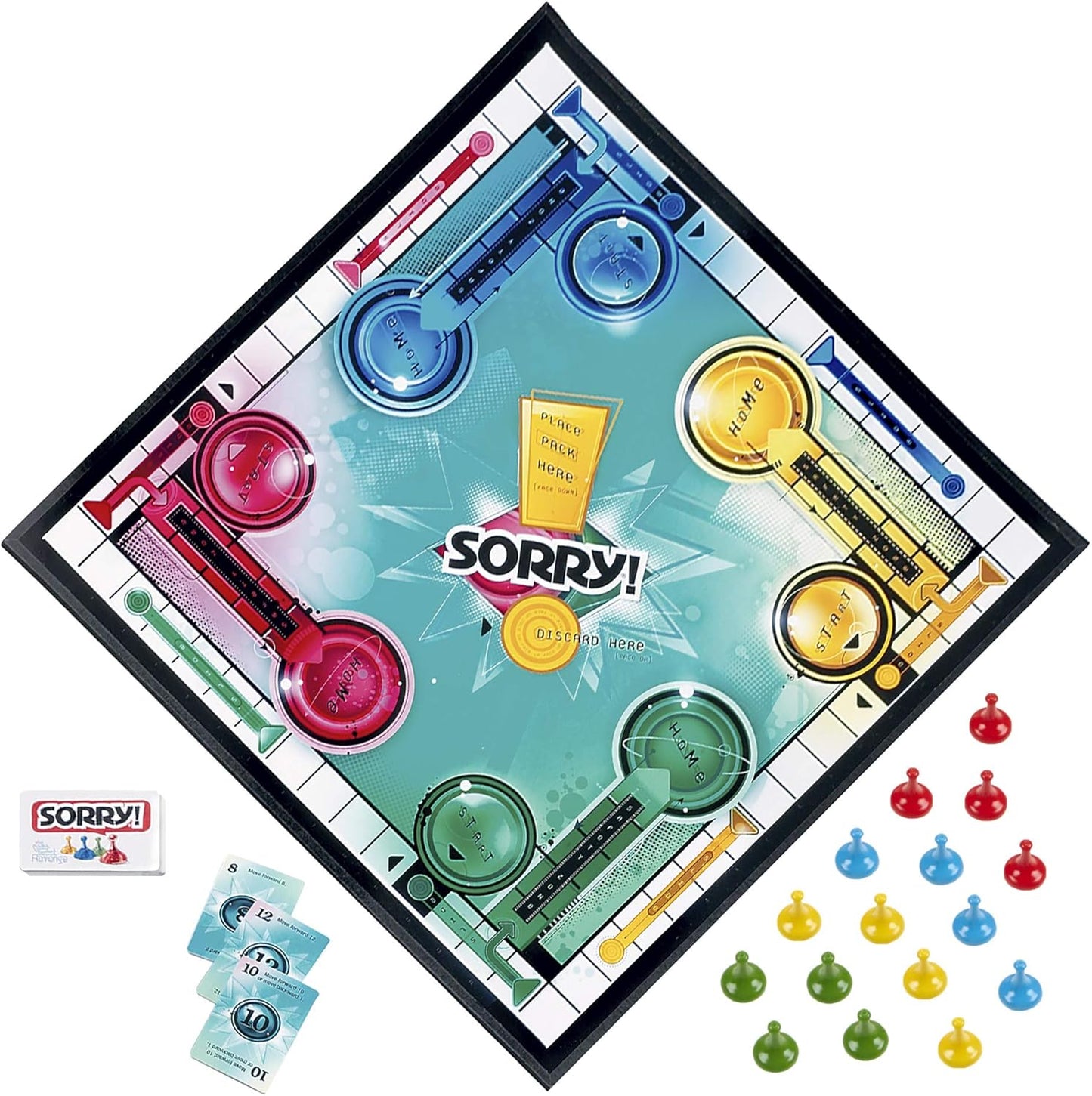 Sorry! Board Game for Kids Ages 6 and Up; Classic Hasbro Board Game; Each Player Gets 4 Pawns (Pawn Colors May Vary) – Amazon Exclusive