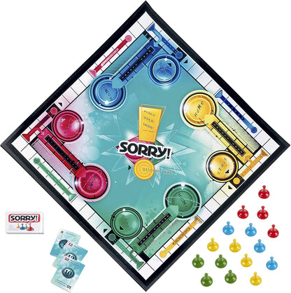 Sorry! Board Game for Kids Ages 6 and Up; Classic Hasbro Board Game; Each Player Gets 4 Pawns (Pawn Colors May Vary) – Amazon Exclusive