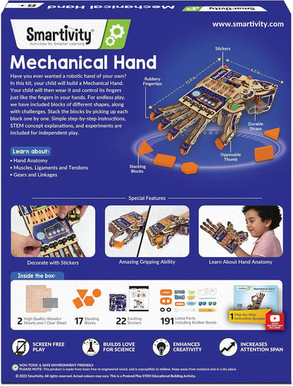 Smartivity DIY Robotic Mechanical Hand STEM Toy for Kids 8-14 Years Old | Parents Choice Award Winner I Birthday Gift for Kids | Engineering Kit for 8, 9, 10, 11, 12, 13, 14 Years Old Boys & Girls