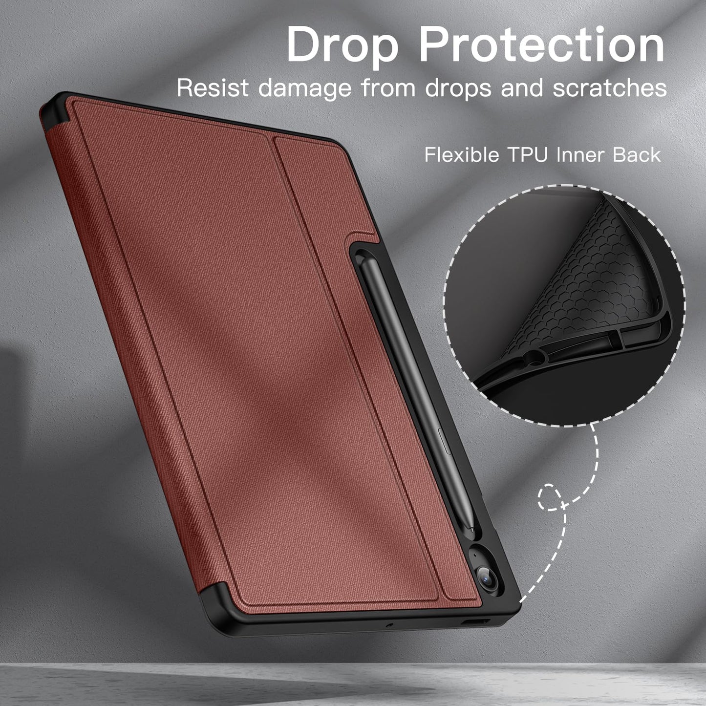 JETech Case for Samsung Galaxy Tab S10 Lite / S10 FE / S9 FE 10.9-Inch with S Pen Holder, Slim Folio Stand Protective Tablet Cover, Multi-Angle Viewing (Black)