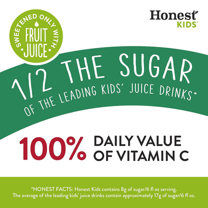 Honest Kids Organic Juice Drink, Appley Ever After, 6.75 fl oz Juice Box, Pack of 40