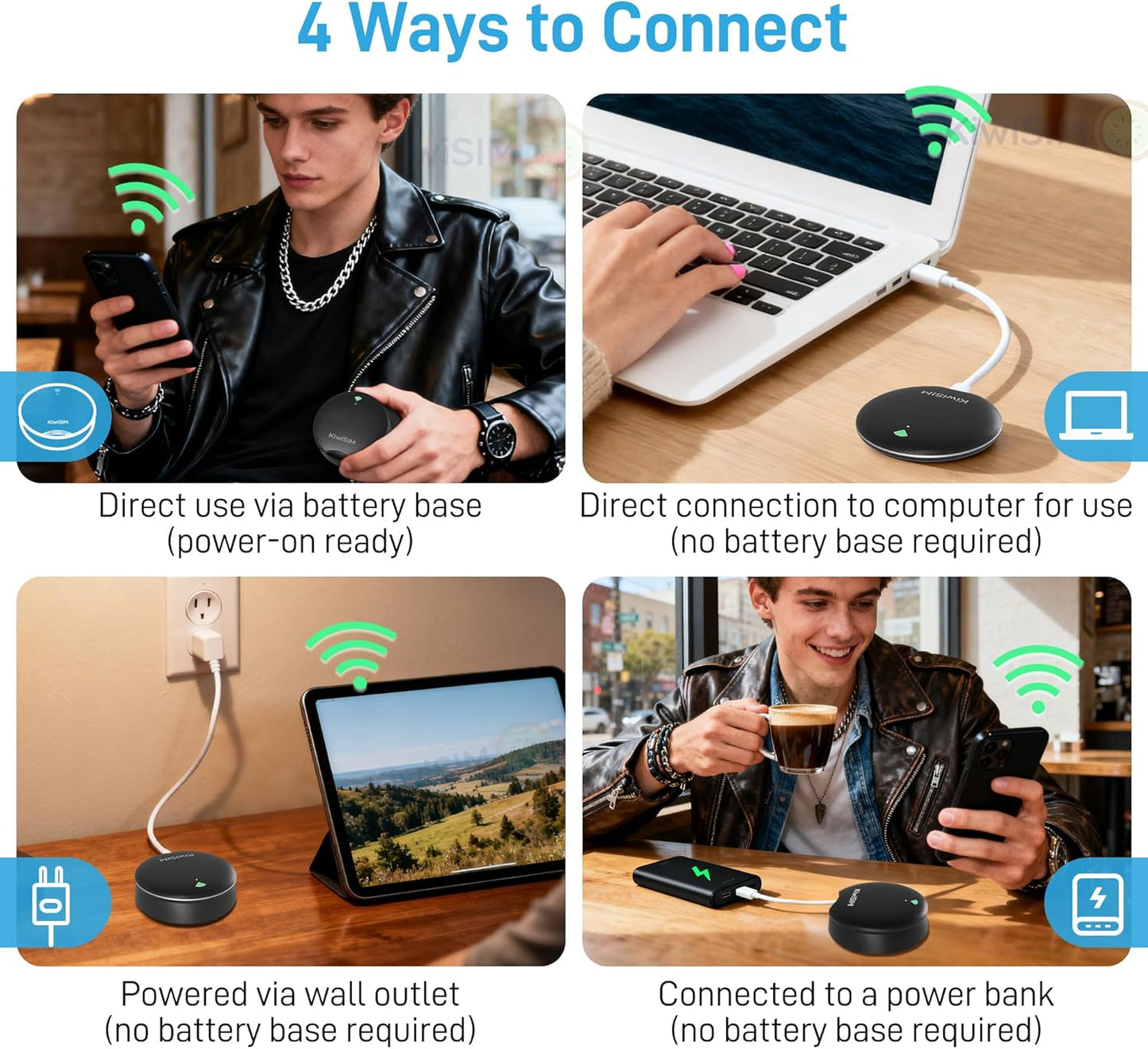 UFO Mobile Hotspot with Data 10GB-30Days, Portable Pocket WiFi 6 & 4G LTE Hotspot l MiFi, Support AT&T, T-Mobile, Verizon, 10 Devices, USA Coverage, No SIM Card Required, No Contract, Black