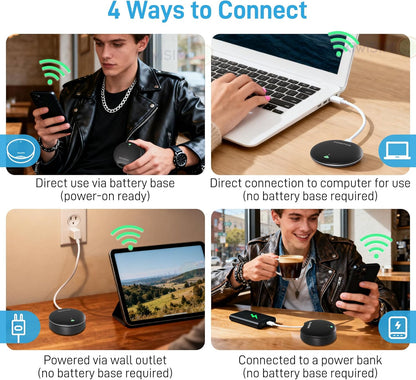 UFO Mobile Hotspot with Data 10GB-30Days, Portable Pocket WiFi 6 & 4G LTE Hotspot l MiFi, Support AT&T, T-Mobile, Verizon, 10 Devices, USA Coverage, No SIM Card Required, No Contract, Black