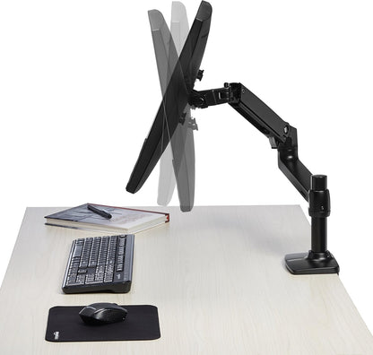 Amazon Basics Single Monitor Stand, Lift Engine Arm Mount, Black