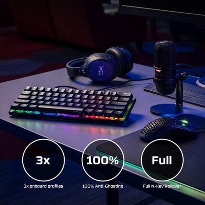 HyperX Alloy Origins 65 - Mechanical Gaming Keyboard – Compact 65% Form Factor - Linear Red Switch - Double Shot PBT Keycaps - RGB LED Backlit - NGENUITY Software Compatible,Black