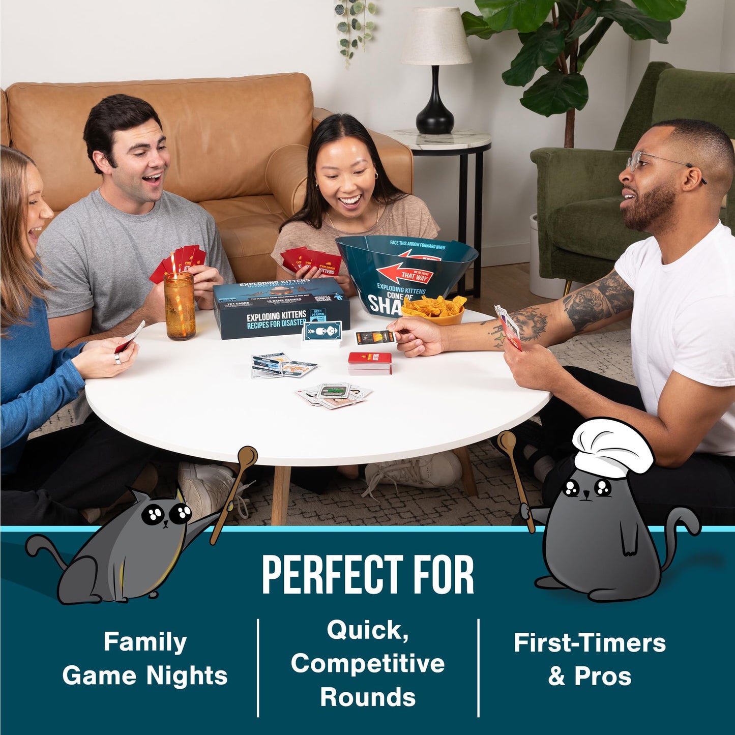 Exploding Kittens Original Edition - 2-5 Players - Ages 7+ - 15 Minutes to Play - High Stakes Card Game - Party Game, Family Game Night, Kid and Adult Card Game