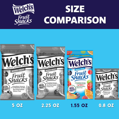 Welch's Fruit Snacks, Mixed Fruit, Bulk Pack, Individual Single Serve Bags, 0.8 oz (Pack of 40)