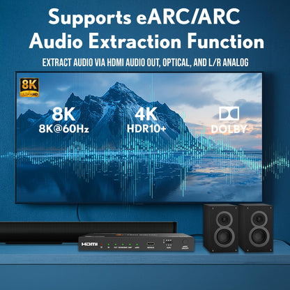 J-Tech Digital Premium Quality 1080P HDMI To HDMI + Audio (SPDIF + RCA Stereo) Audio Extractor Converter (JTDAT5CH)