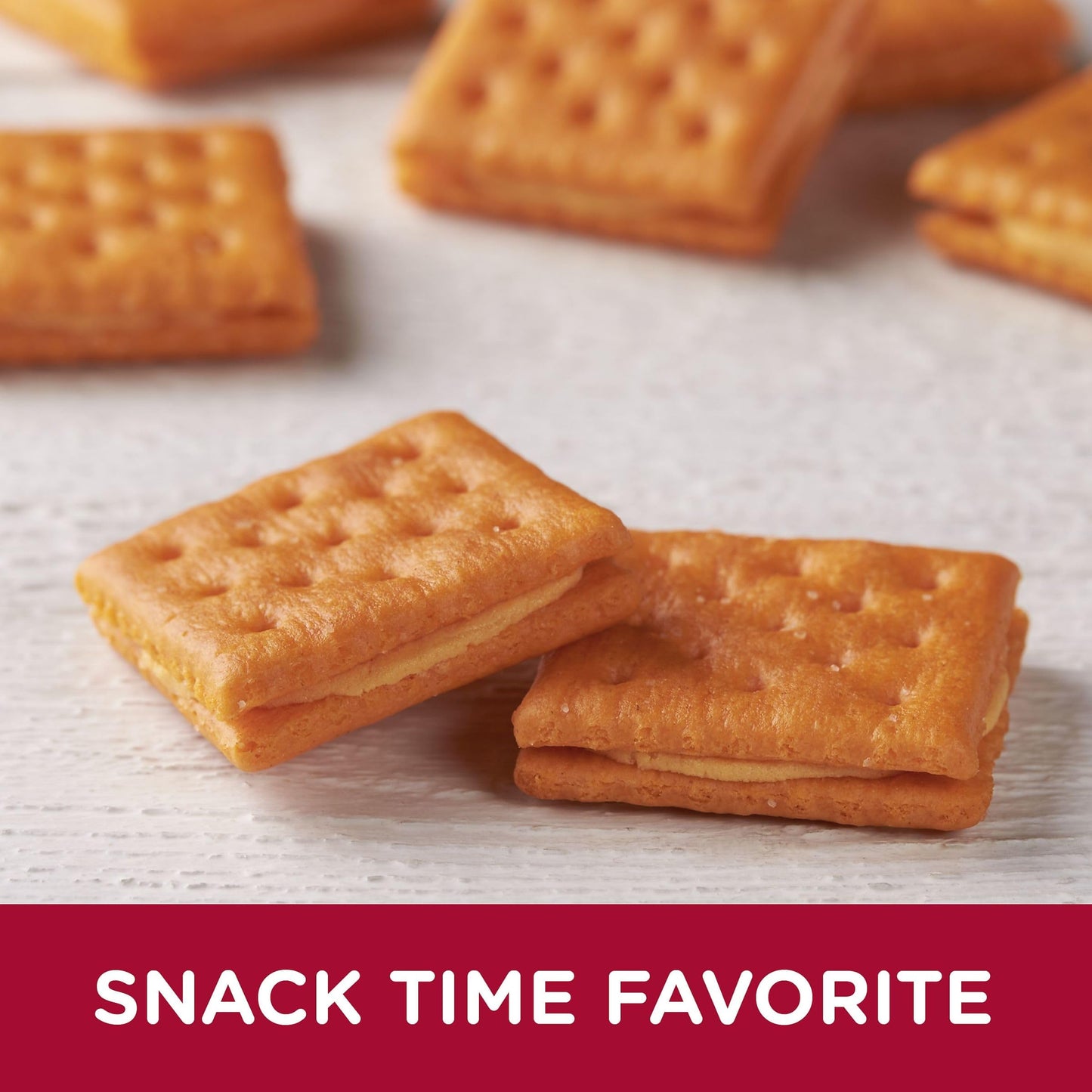 Austin Cheddar Cheese Flavored Sandwich Crackers, Lunch Snacks (12 Trays, 96 Packs)