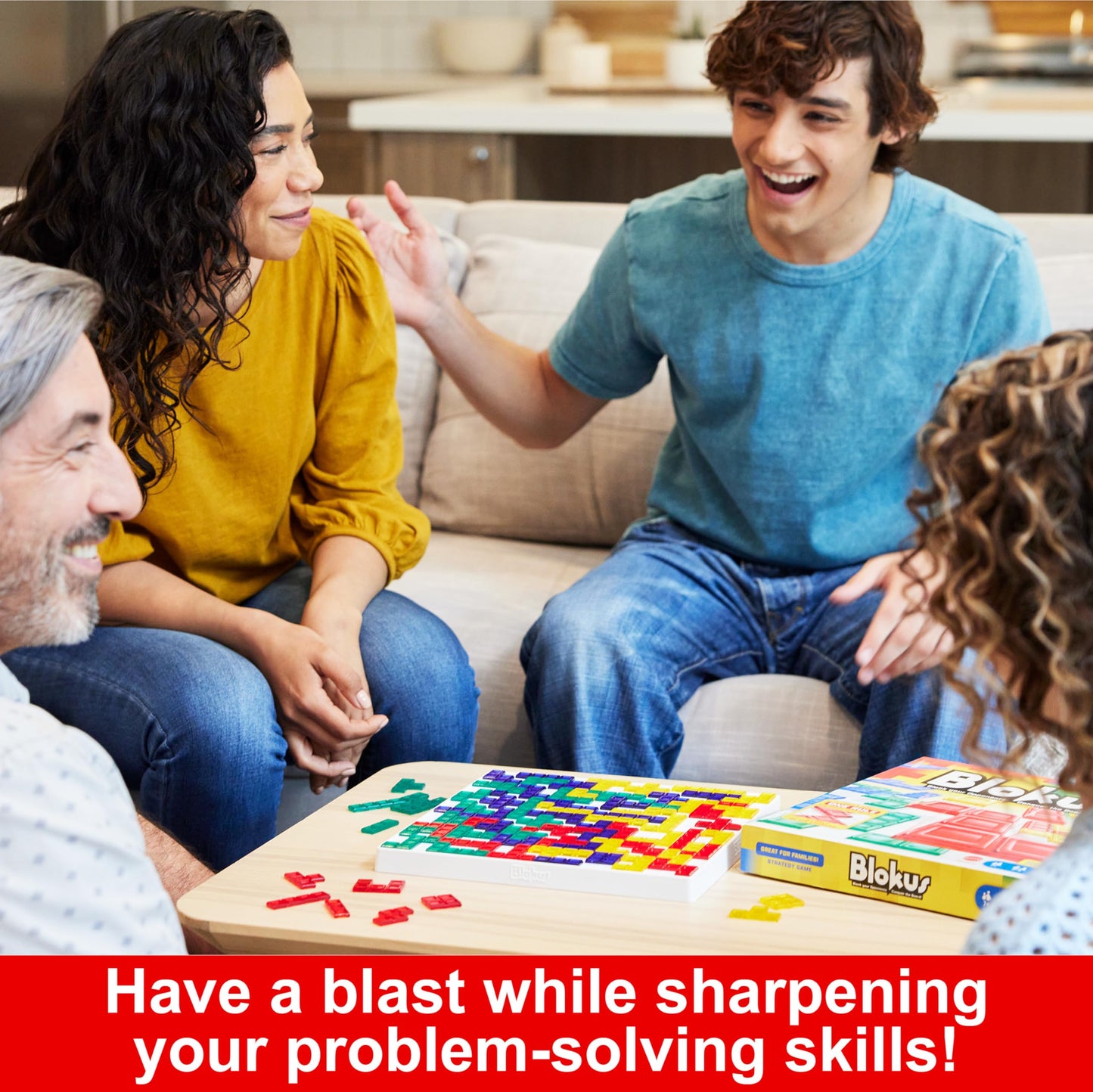 Mattel Games Blokus XL Board Games for Family Night, Brain Games for 2 to 4 Players, Oversized Board and Pieces (Amazon Exclusive)