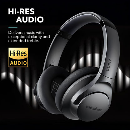 Soundcore Anker Life Q20 Hybrid Active Noise Cancelling Headphones, Wireless Over Ear Bluetooth Headphones, 70H Playtime, Hi-Res Audio, Deep Bass, Memory Foam Ear Cups, Travel, Office