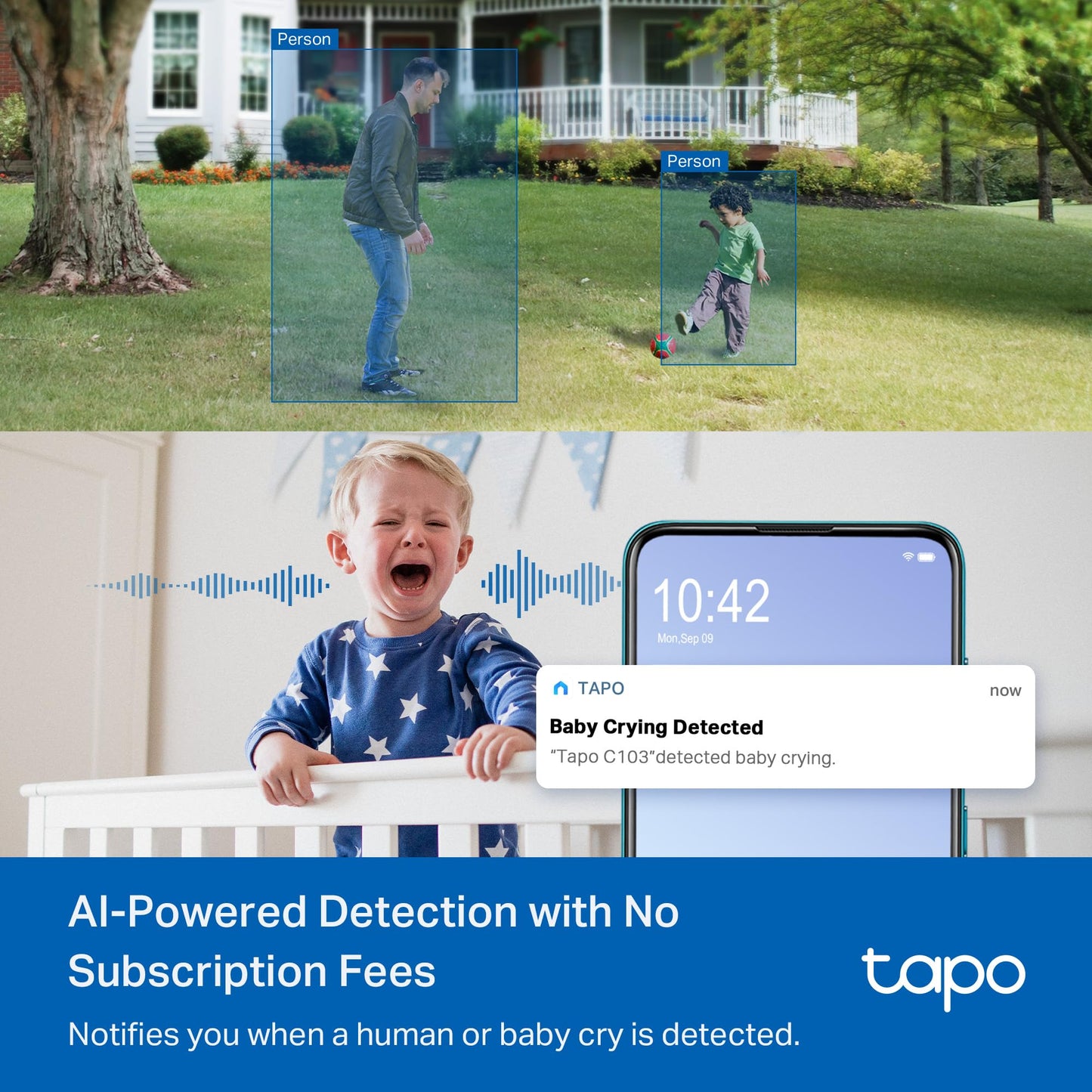 TP-Link Tapo Pan/Tilt Security Camera for Baby Monitor, Pet Camera w/Motion Detection, 1080P, 2-Way Audio, Night Vision, Cloud & SD Card Storage, Works with Alexa & Google Home (Tapo C200)