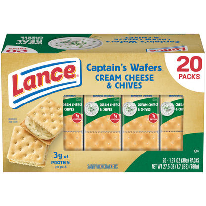 Lance Sandwich Crackers, Variety Pack, 3 Flavors, 20 Individually Wrapped Packs, 6 Sandwiches Each