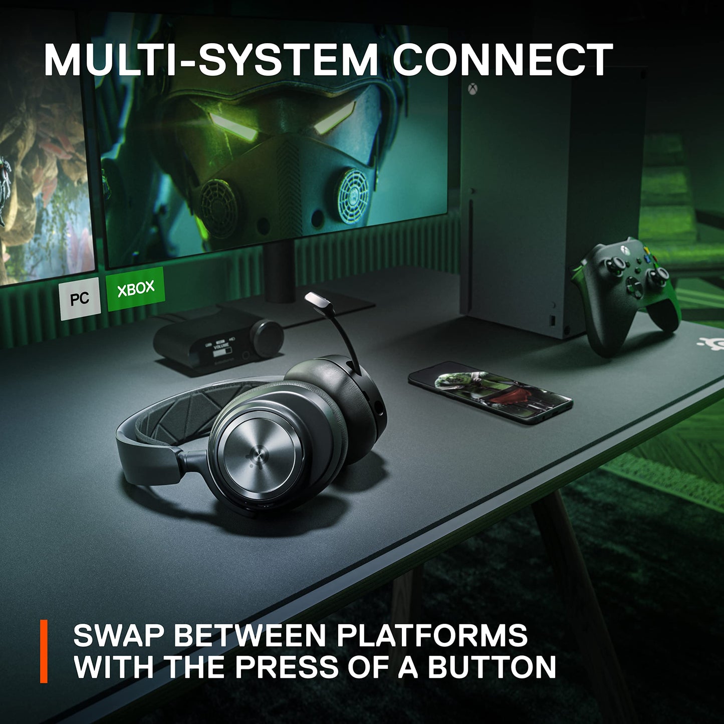 SteelSeries Arctis Nova Pro Wireless Multi-System Gaming Headset - Premium Hi-Fi Drivers - Active Noise Cancellation - Infinity Power System - ClearCast Gen 2 Mic - PC, PS5, PS4, Switch, Mobile
