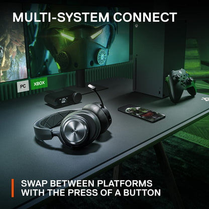 SteelSeries Arctis Nova Pro Wireless Multi-System Gaming Headset - Premium Hi-Fi Drivers - Active Noise Cancellation - Infinity Power System - ClearCast Gen 2 Mic - PC, PS5, PS4, Switch, Mobile