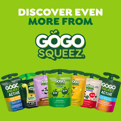GoGo squeeZ No Sugar Added Applesauce and Fruit Puree Variety Pack, Apple, Mango & Banana, 3.2 oz Pouches (Pack of 20), Fruit Snacks for Kids, Gluten Free, Nut Free, Recloseable Cap, BPA Free