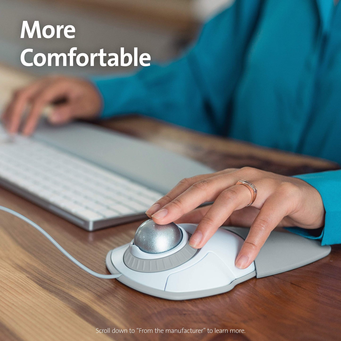 Kensington Orbit Trackball Mouse with Scroll Ring (K72337US), 4 1/2X5 1/2X2"