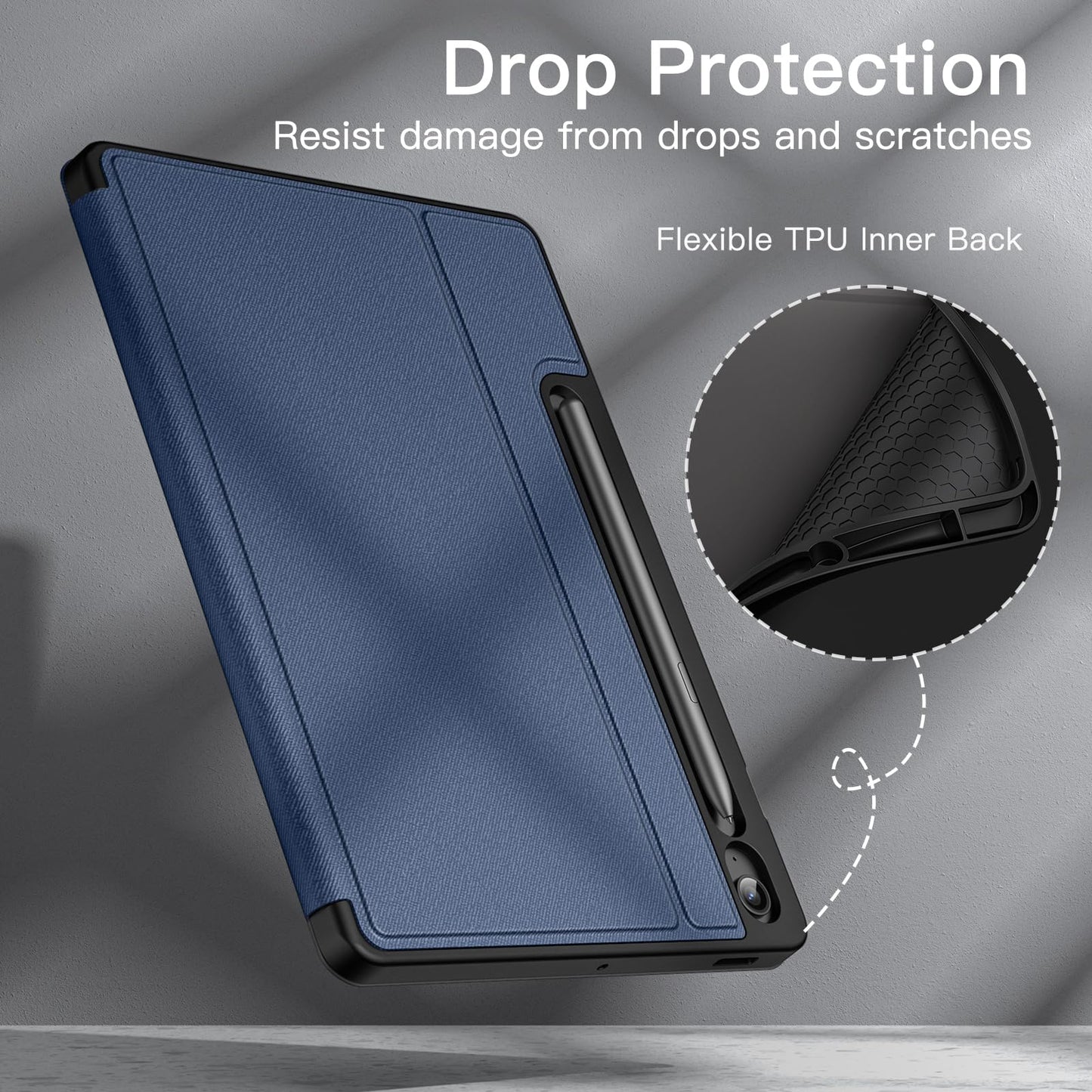 JETech Case for Samsung Galaxy Tab S10 Lite / S10 FE / S9 FE 10.9-Inch with S Pen Holder, Slim Folio Stand Protective Tablet Cover, Multi-Angle Viewing (Black)
