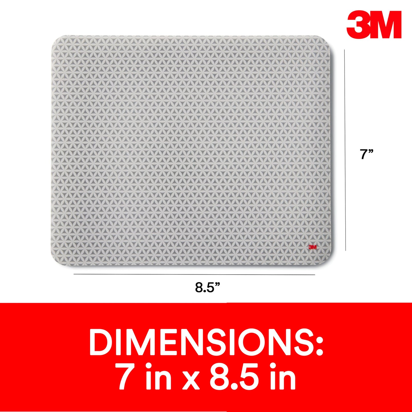 3M Precise Mouse Pad with Repositionable Adhesive Back, Enhances The Precision of Optical Mice at Fast Speeds and Extends The Battery Life of Wireless up to 50%*, 8.5" x 7", Bitmap (MP200PS), Polymer