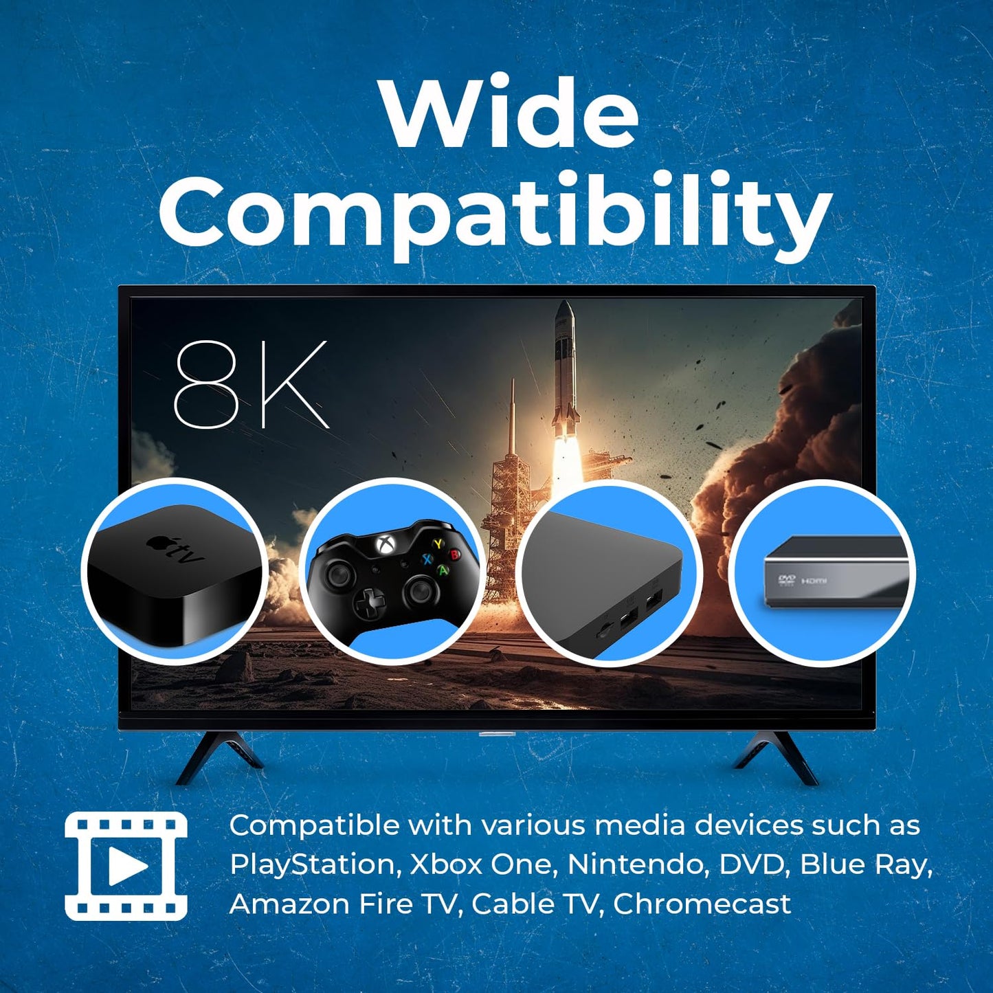 OREI HDMI Splitter 1 in 2 out - Ultra HD 4K @ 30Hz, HDCP, 3D & Full HD 1080P Support for Xbox, PS4, Blu-ray, HDTV - Adapter Included