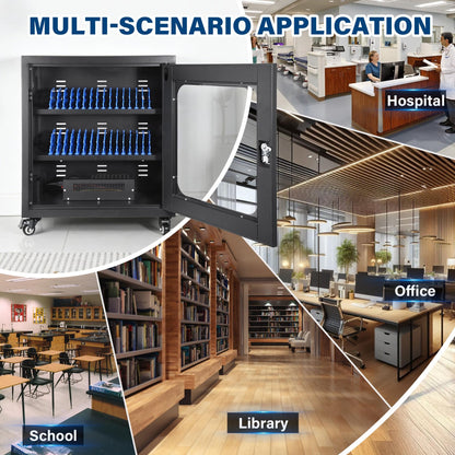 30 Device Mobiles Phone Charging Cart, Mobiles Charging Cabinet for Cell Phone, Rechargeable Cellphone Locker Storage Chargings Station, for Phones/Mini Tablets, School and Enterprise