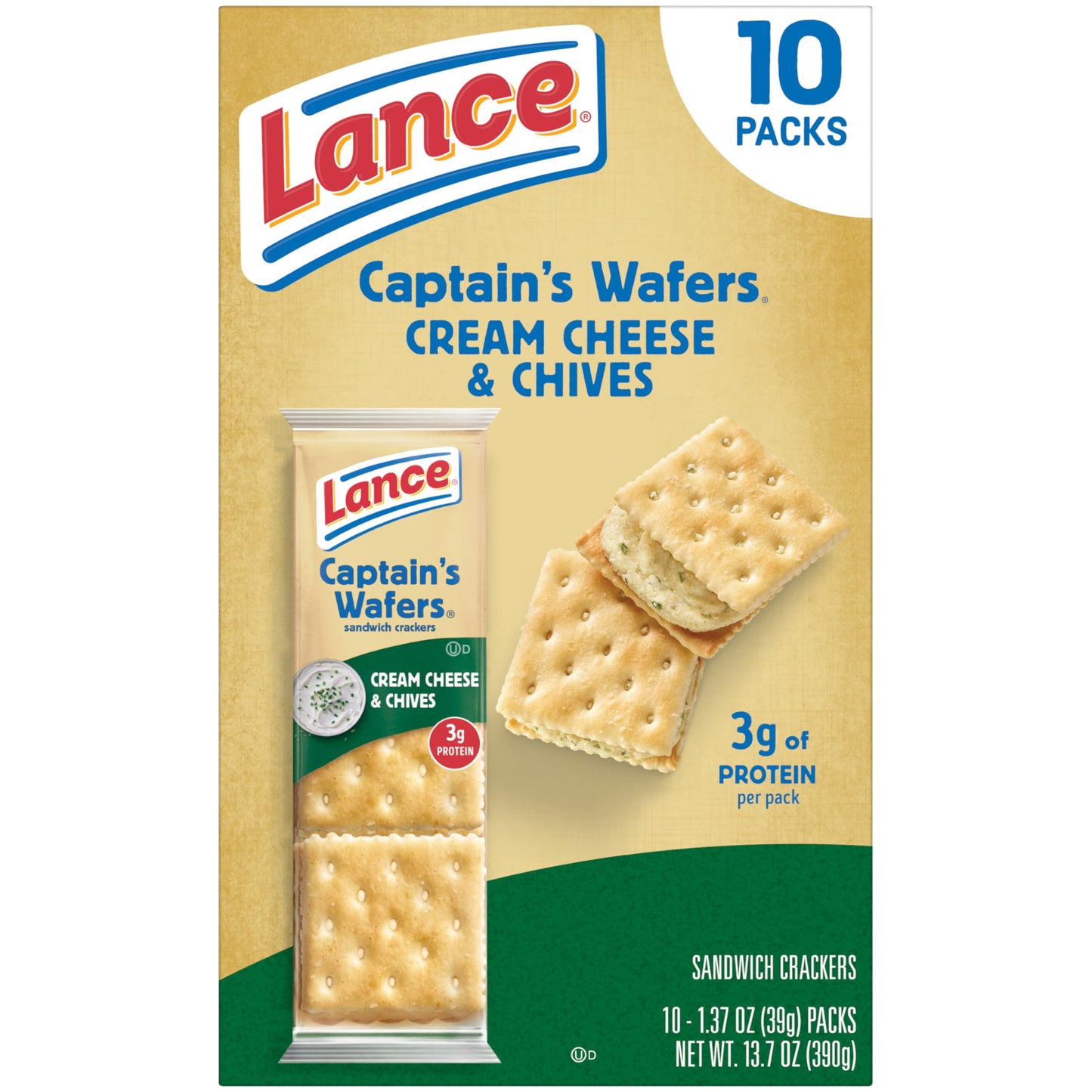 Lance Sandwich Crackers, Variety Pack, 3 Flavors, 20 Individually Wrapped Packs, 6 Sandwiches Each
