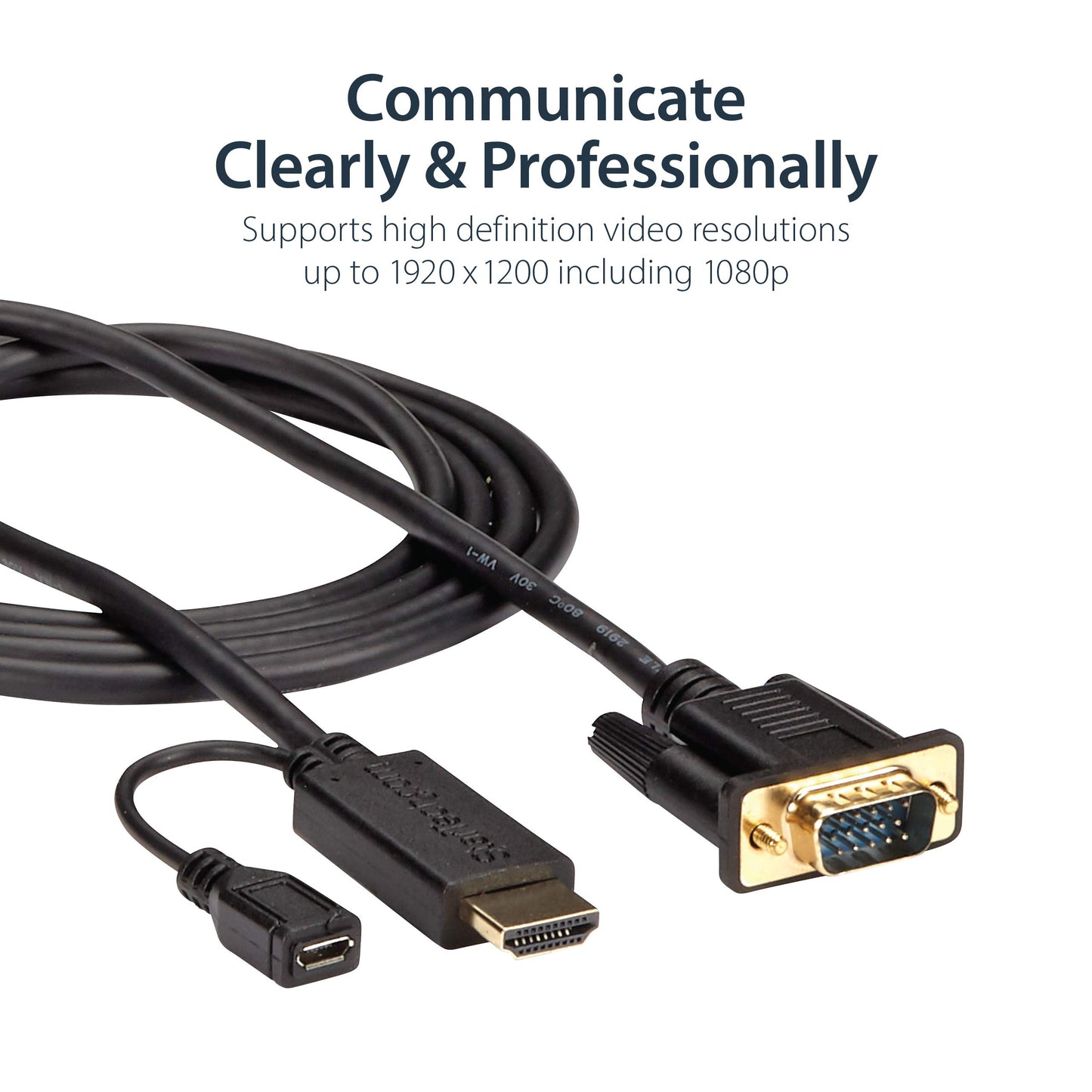 StarTech.com 1080p 60Hz HDMI to VGA High Speed Display Adapter - Active HDMI to VGA (Male to Female) Video Converter for Laptop/PC/Monitor (HD2VGAE2)