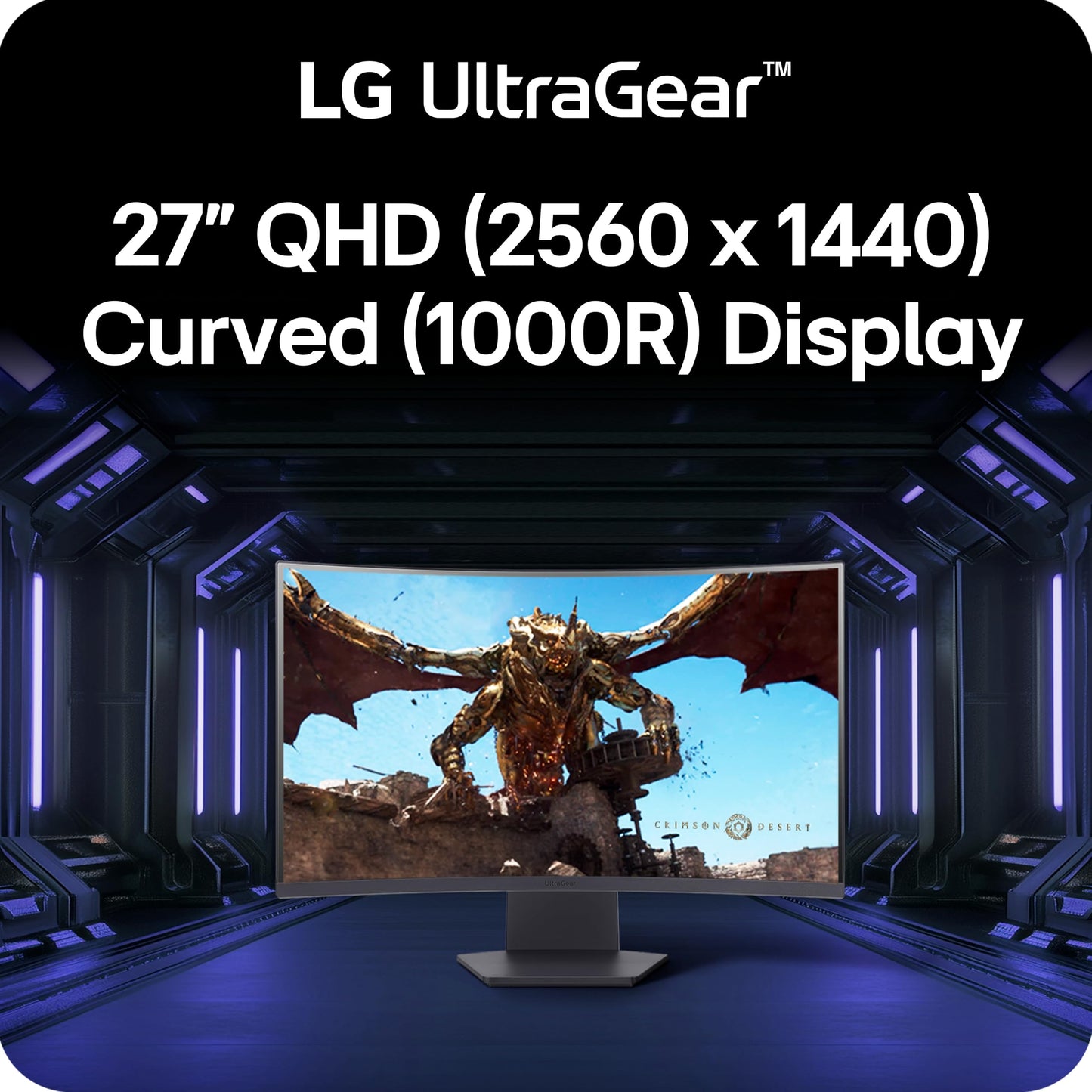 LG 27GL83A-B 27-Inch Ultragear QHD 2560 x 1440 IPS Gaming Monitor, 144Hz, 1ms (GtG), NVIDIA G-SYNC, AMD FreeSync, HDR10, HDMI, DisplayPort, Tilt/Height/Pivot Adjustable Stand, Black