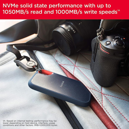 SANDISK 2TB Extreme Portable SSD (Old Model) - Up to 1050MB/s, USB-C, USB 3.2 Gen 2, IP65 Water and Dust Resistance, Updated Firmware - External Solid State Drive - SDSSDE61-2T00-G25