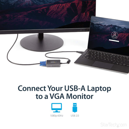 StarTech.com USB 2.0 to VGA Adapter, USB to VGA Monitor Converter for Windows, 1080p , TAA (no support for macOS/ChromeOS/Linux)