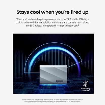 Samsung T9 Portable SSD 2TB, USB 3.2 Gen 2x2 External Solid State Drive, Seq. Read Speeds Up to 2,000MB/s for Gaming, Students and Professionals, MU-PG2T0B/AM, Black