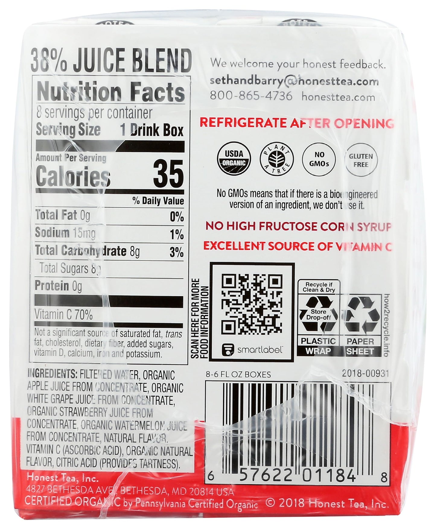 Honest Kids Variety Pack Organic Fruit Juice Drink, 675 fl oz, 32 Pack