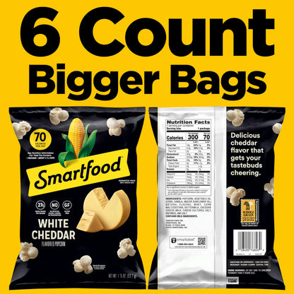 Smartfood Popcorn, White Cheddar, 1 Ounce (Pack of 64)