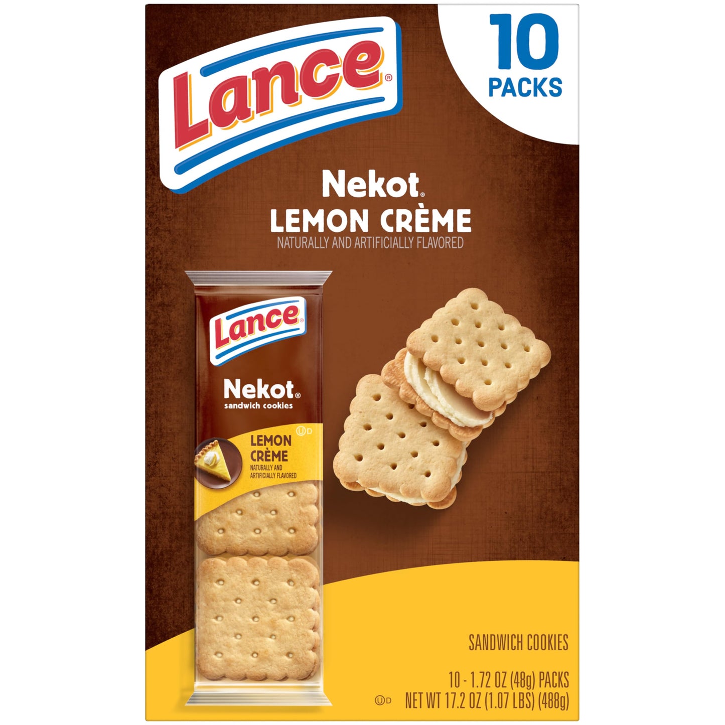 Lance Sandwich Crackers, Variety Pack, 3 Flavors, 20 Individually Wrapped Packs, 6 Sandwiches Each
