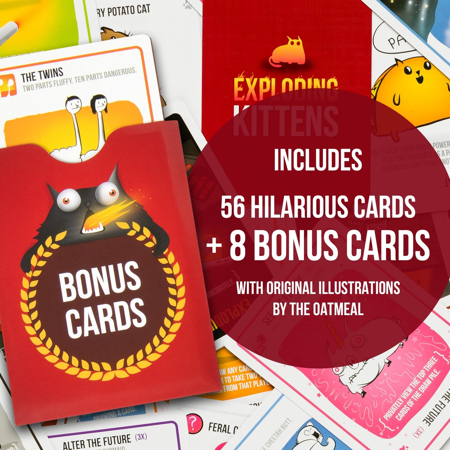Exploding Kittens Original Edition - 2-5 Players - Ages 7+ - 15 Minutes to Play - High Stakes Card Game - Party Game, Family Game Night, Kid and Adult Card Game