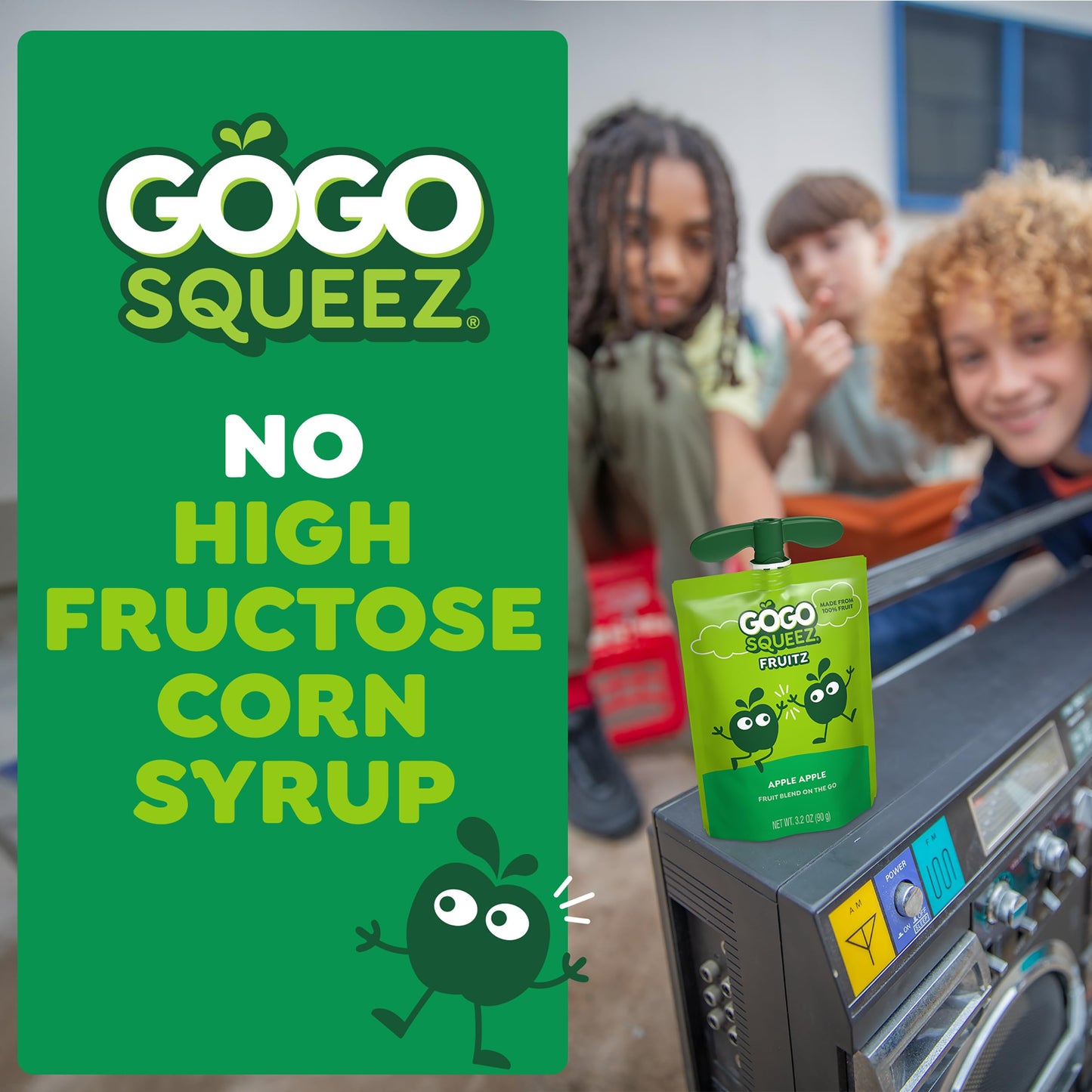 GoGo squeeZ No Sugar Added Applesauce and Fruit Puree Variety Pack, Apple, Mango & Banana, 3.2 oz Pouches (Pack of 20), Fruit Snacks for Kids, Gluten Free, Nut Free, Recloseable Cap, BPA Free