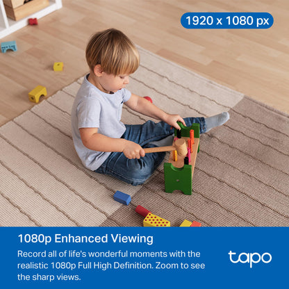 TP-Link Tapo Pan/Tilt Security Camera for Baby Monitor, Pet Camera w/Motion Detection, 1080P, 2-Way Audio, Night Vision, Cloud & SD Card Storage, Works with Alexa & Google Home (Tapo C200)