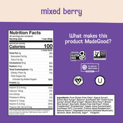 MadeGood Granola Variety Pack, Crunchy Squares, Bites, Bars, and Morning Bars for Breakfast and Healthy Snacking, Organic and Gluten Free, 36 Pack