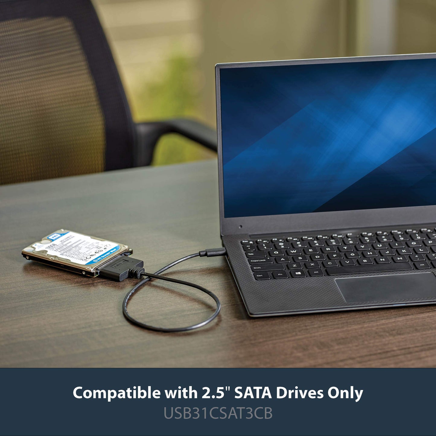 StarTech SATA to USB Adapter, USB 5Gbps to 2.5in SATA III Hard Drive Reader, HDD SSD to USB-A Adapter Cable for Windows Laptops and Macbooks